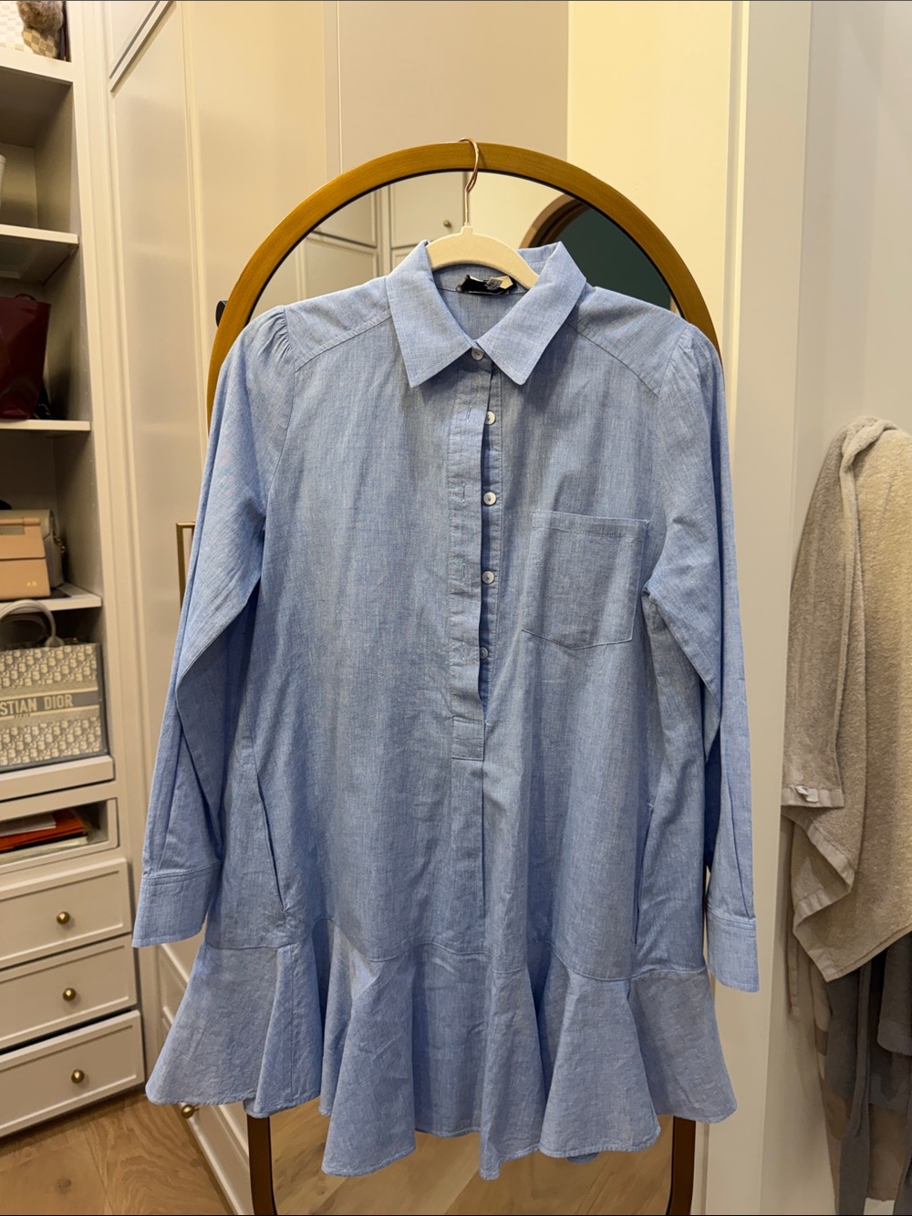 Tuckernuck Light Blue High-Low Shirt Dress